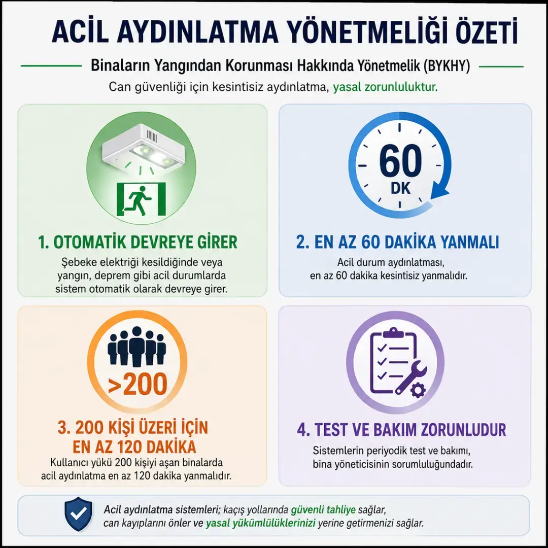 Acil Aydınlatma ve Yönlendirme Armatürleri: Yönetmelik Zorunlulukları