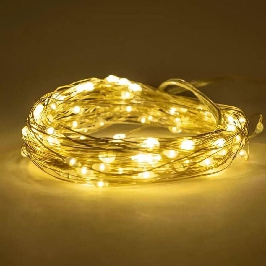 ACK AS90-00990 10mt Pilli LED Süsleme Işığı 3000K Beyaz Şerit LED