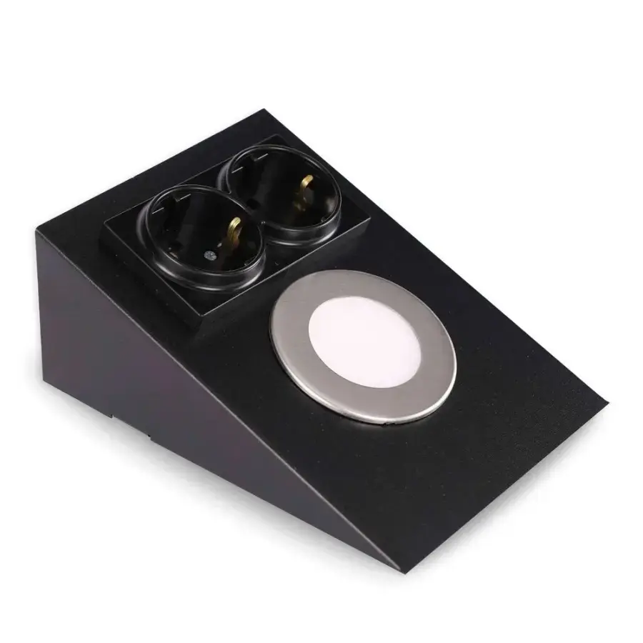 ACK AH11-00201 2,5W Ledli Prizli Tezgah Altı Armatür 3000K Günışığı Siyah Kasa