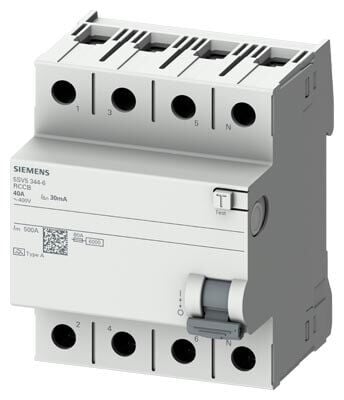 Siemens 5SV5346-6 4x63 A 400 V 30 mA A Tipi Kaçak Akım Rölesi