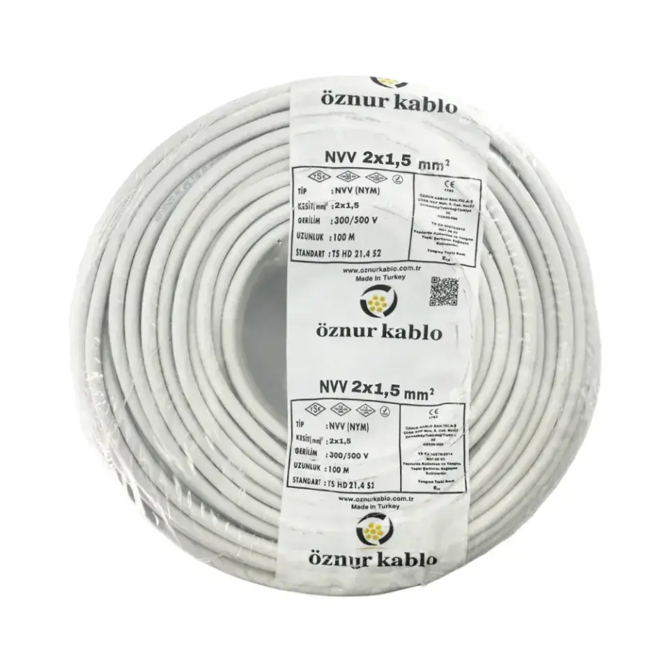 Öznur 2X1,5 mm NYM (Antigron) Kablo (ÖZEL METRAJ)