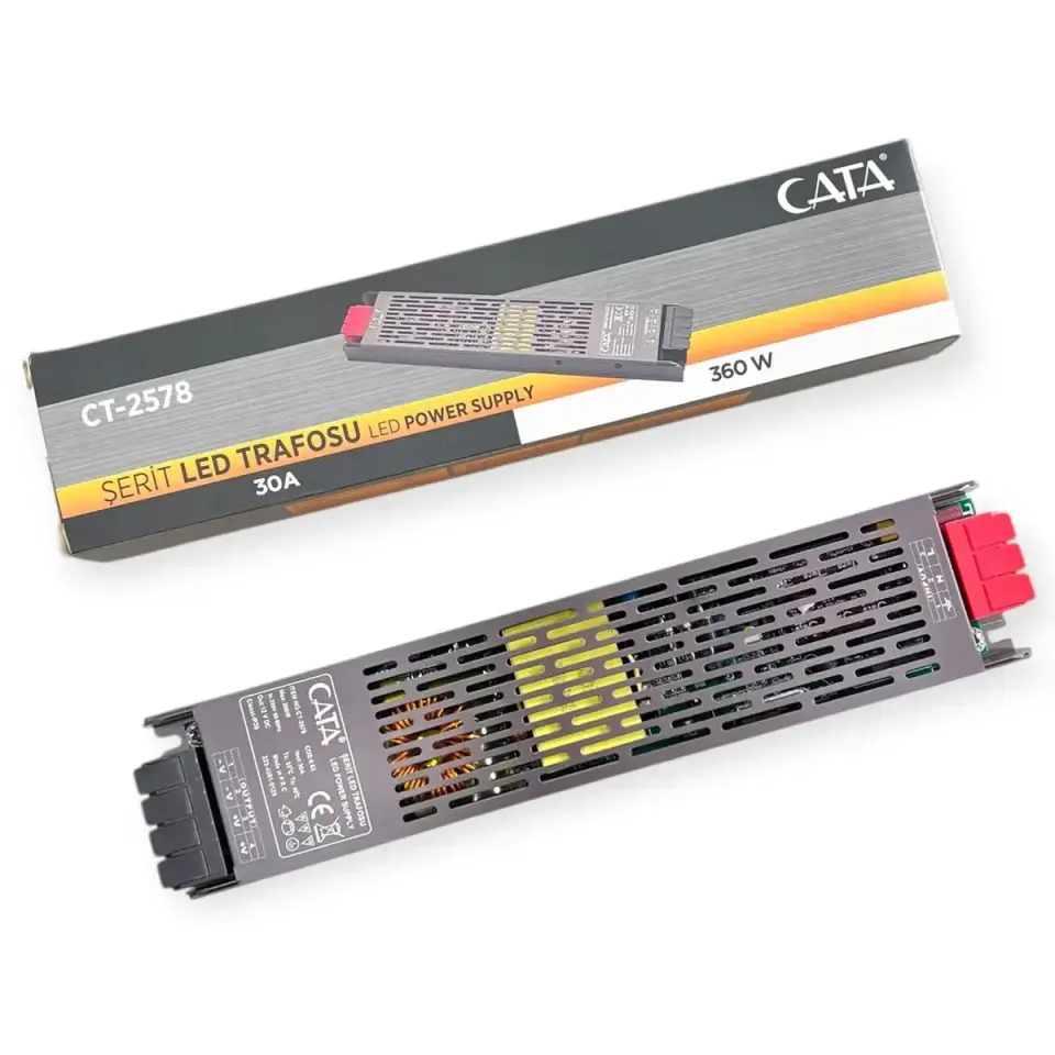 Cata CT-2578 30 Amper Şerit Led Trafosu ( 360w ) (slim-fansiz)