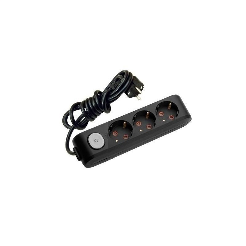 VİKO Multi-Let 3lü Top. Ç.K Anahtarlı 3mt Siyah Priz