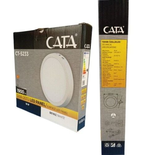 Cata CT-5233 18w Sıva Üstü Yuvarlak Led Panel Armatür Beyaz Işık