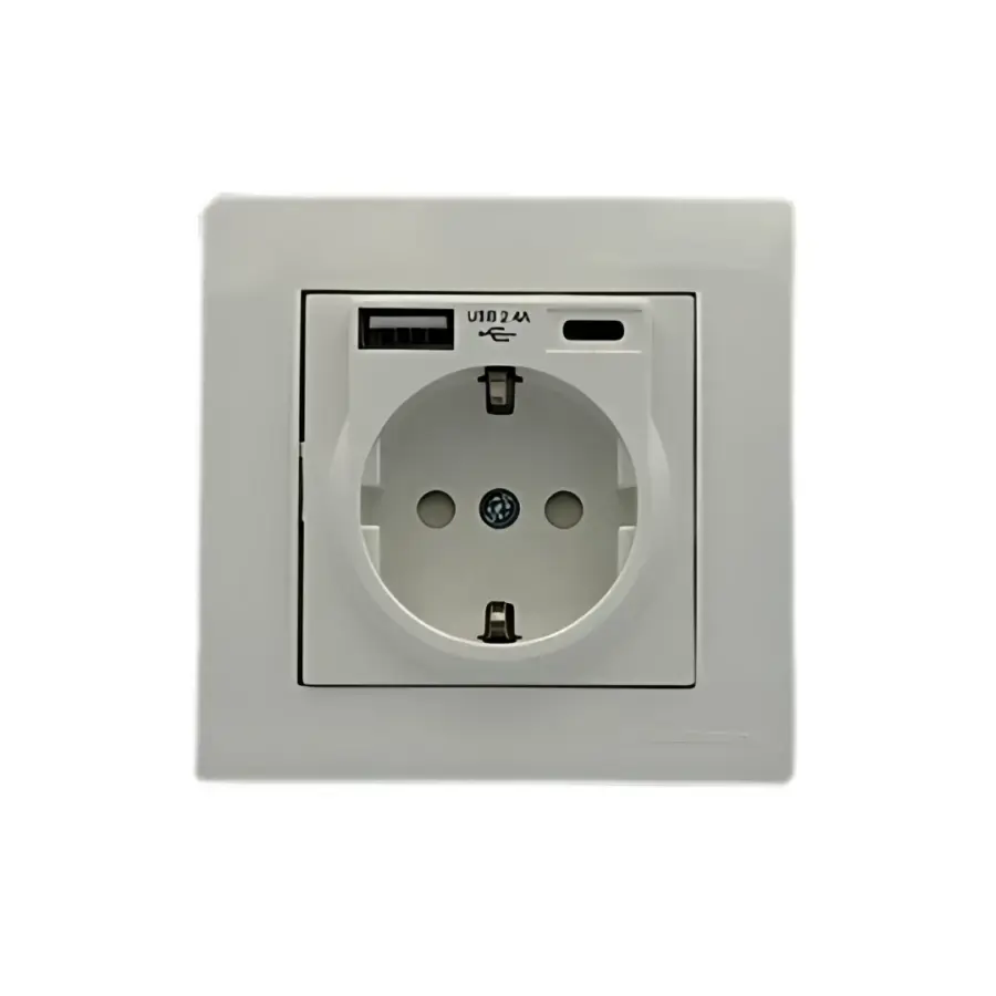 Mutlusan Rita Usb + Type C Topraklı Priz Beyaz