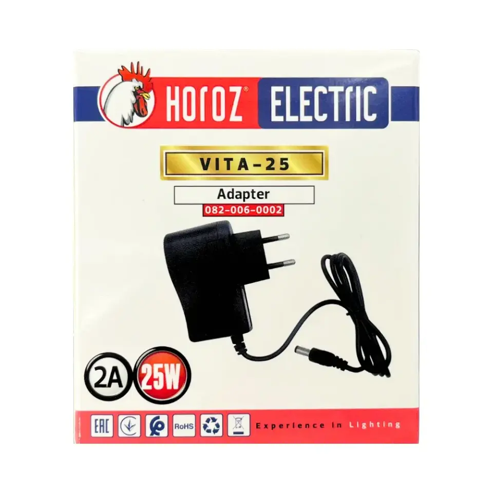 Horoz 25W 12V/2A Priz Tipi Plastik Kasa Adaptör