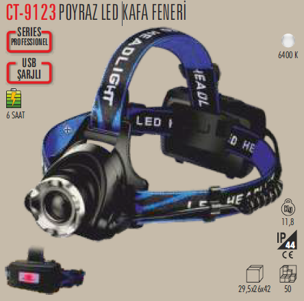 Cata CT-9123 Poyraz Kafa Lambası