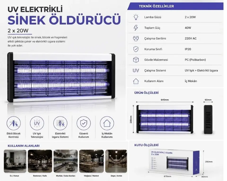 hLite Sinek Öldürücü Cihaz 2x20W