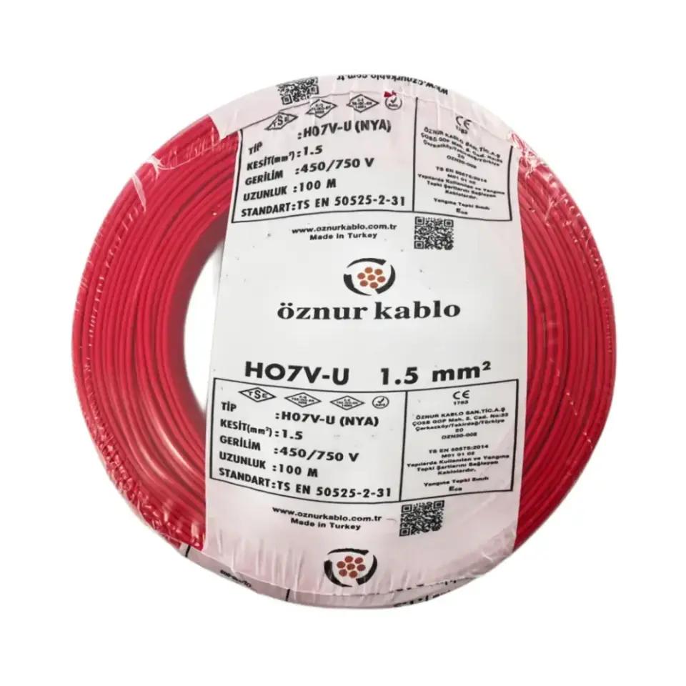 Öznur 1,5 mm NYA Kablo (Kırmızı)