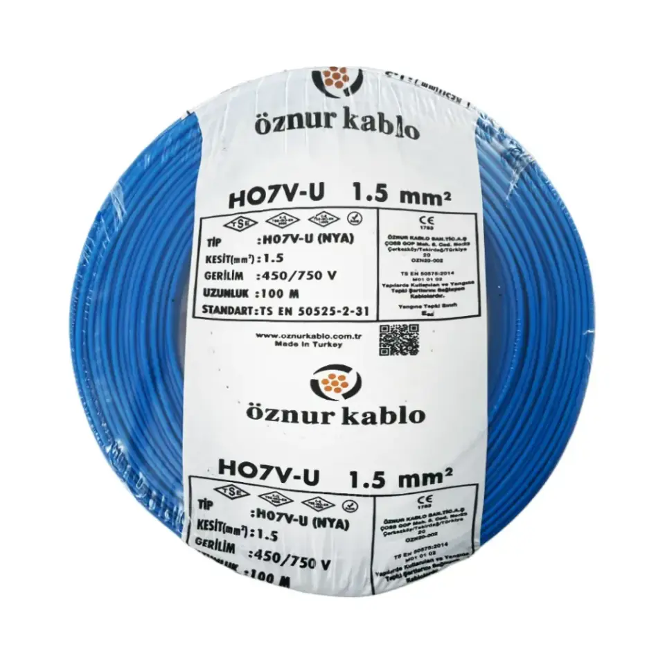 Öznur 1,5 mm NYA Kablo (Mavi)