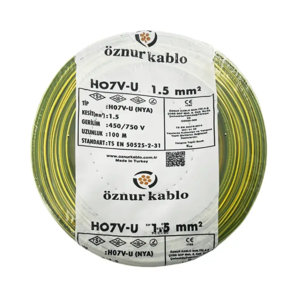 Öznur 1,5 mm NYA Kablo (Sarı/Yeşil)