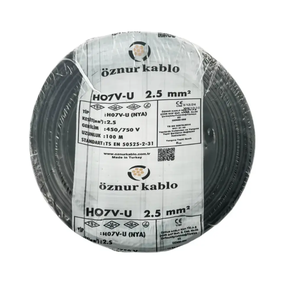 Öznur 2,5 mm NYA Kablo (Siyah)