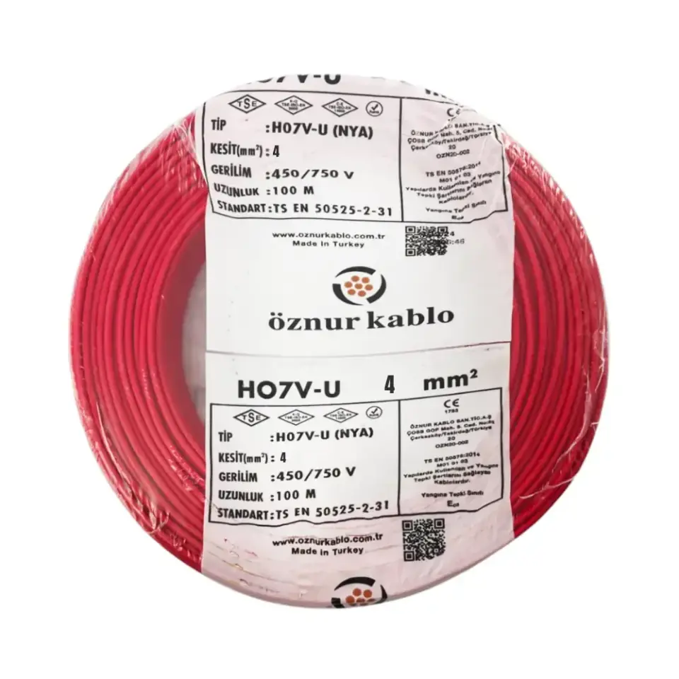 Öznur 4 mm NYA Kablo (Kırmızı)