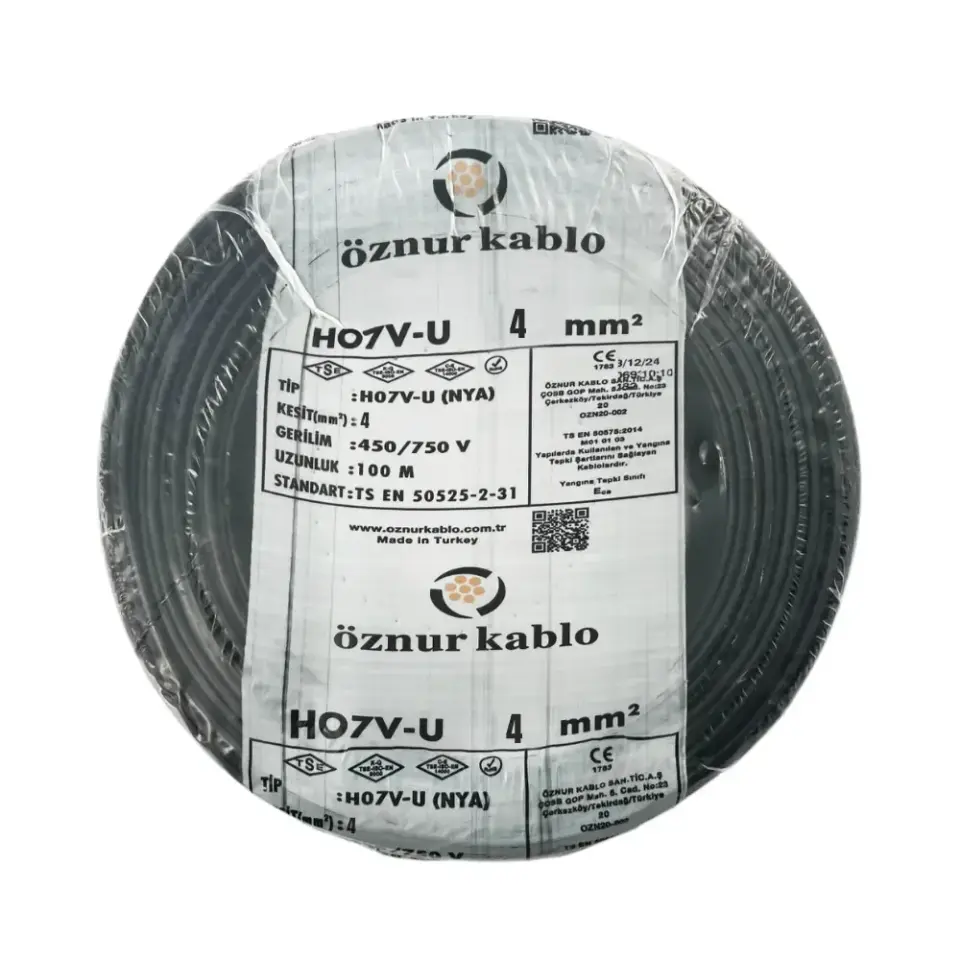 Öznur 4 mm NYA Kablo (Siyah)