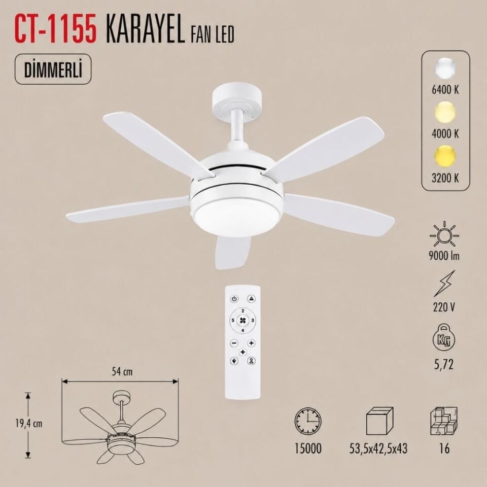 Cata CT-1155 Karayel Fan Led Ampul