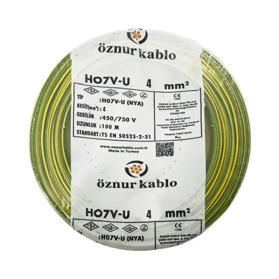 Öznur 4 mm NYA Kablo (Sarı/Yeşil)