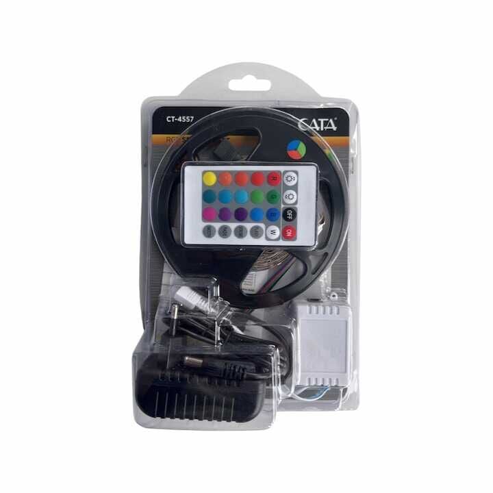 Cata CT-4557 Rgb Şerit Led Seti 5mt RGB Led 96 Renk+Trafo+RGB Kumanda