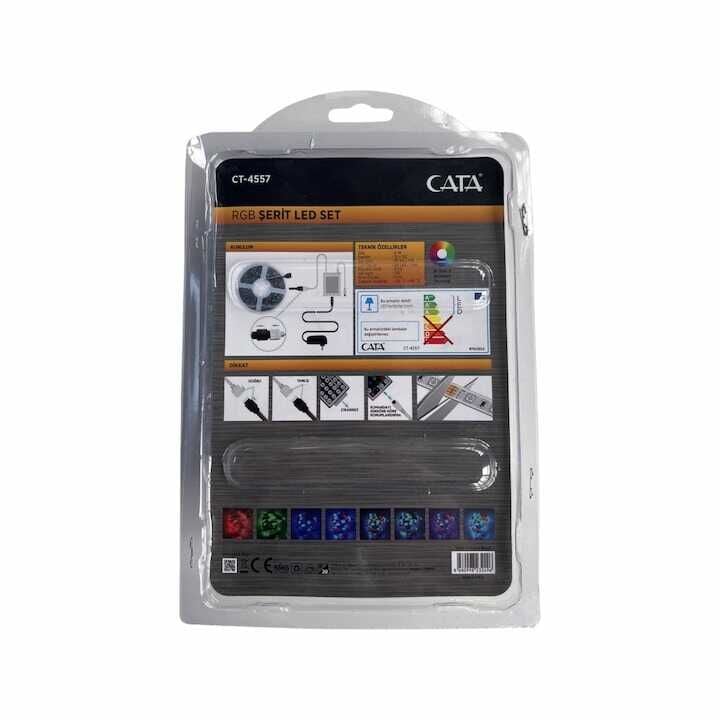 Cata CT-4557 Rgb Şerit Led Seti 5mt RGB Led 96 Renk+Trafo+RGB Kumanda