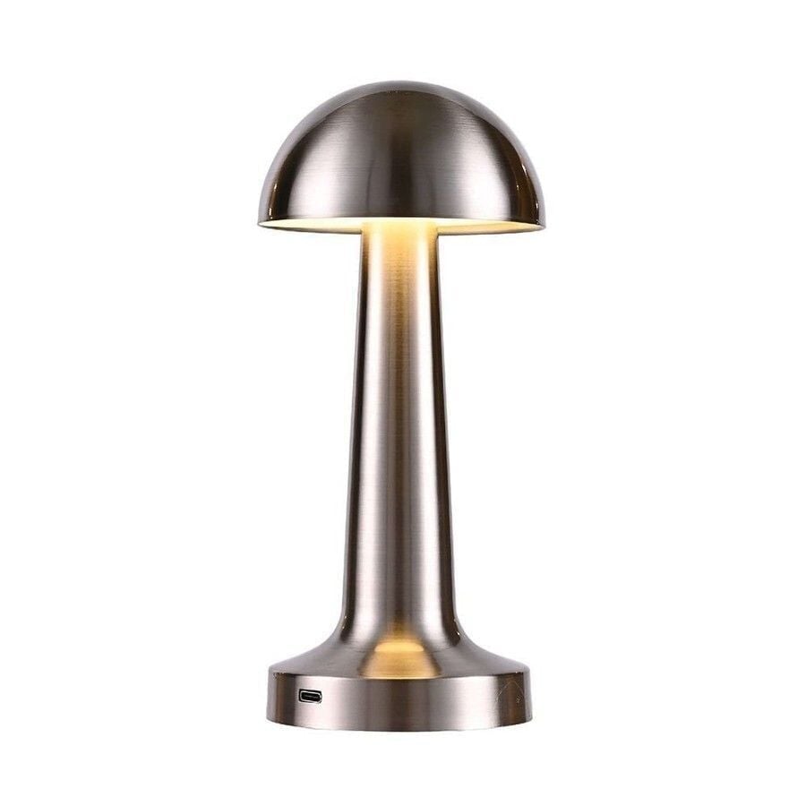 ACK AF11-00293 Şarj Saten Renk Edilebilir LED Dokunmatik Metal Masa Lambası Şarjlı CCT Renk Seçimli