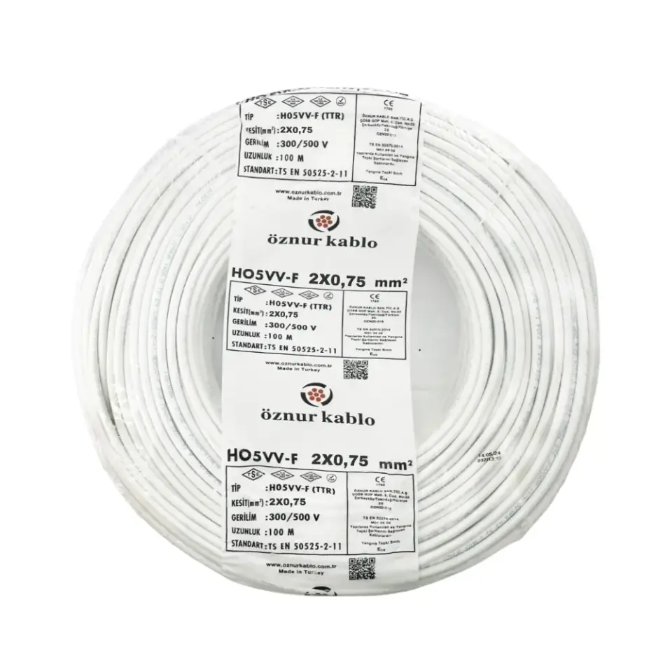 Öznur 2X0,75 mm TTR Kablo (Beyaz)