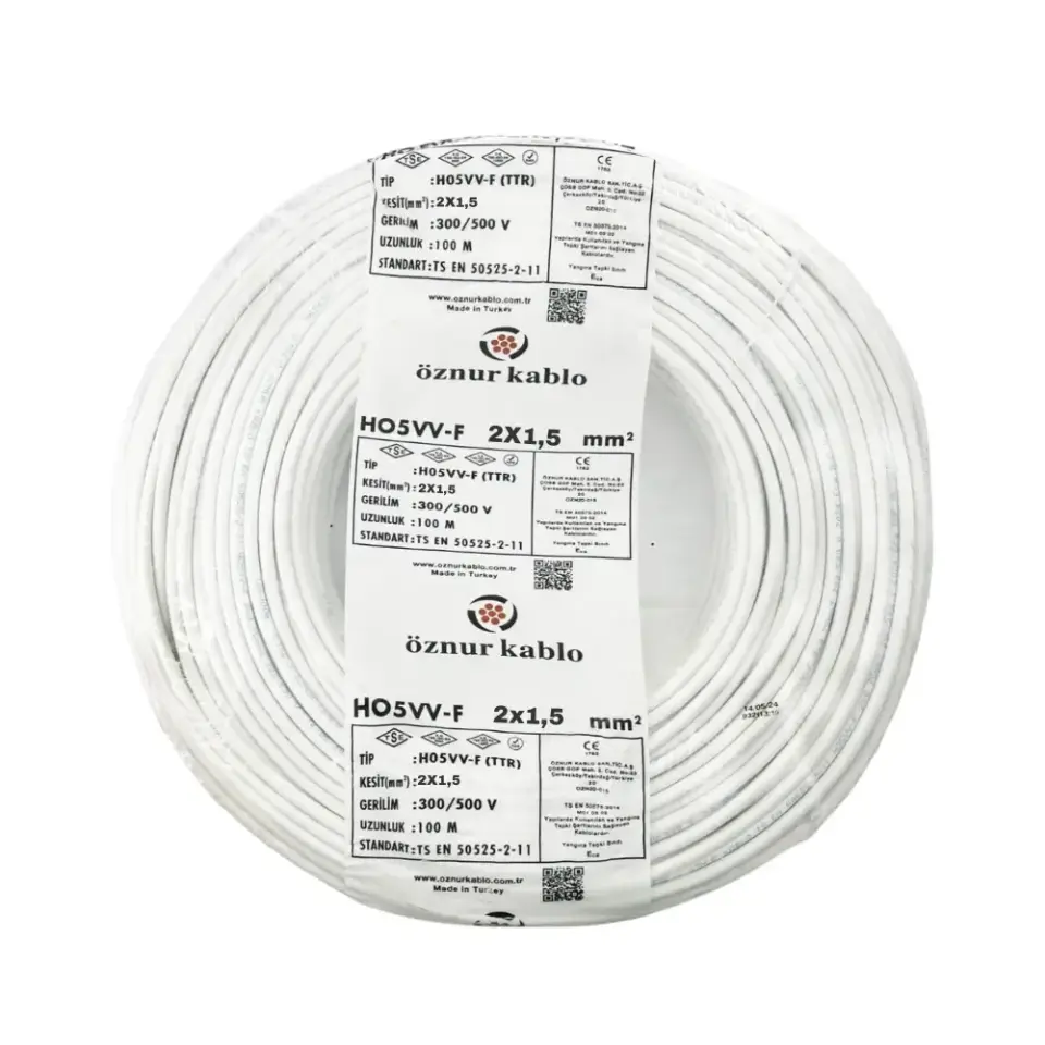 Öznur 2X1,5 mm TTR Kablo (Beyaz)