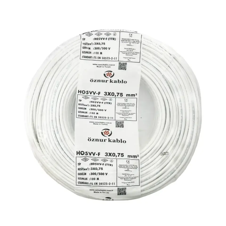 Öznur 3X0,75 mm TTR Kablo (Beyaz)