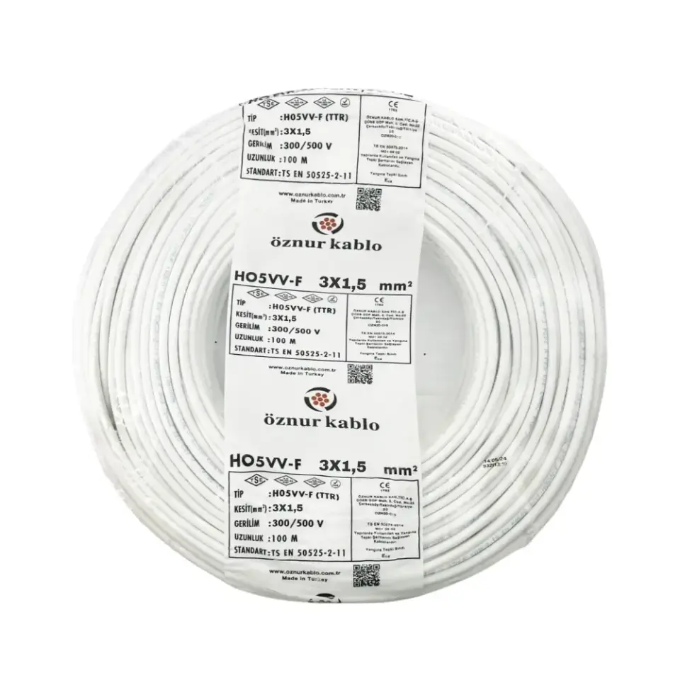 Öznur 3X1,5 mm TTR Kablo (Beyaz)