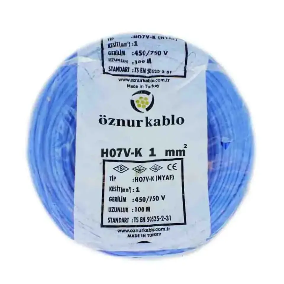 Öznur 1X1 mm NYAF Kablo (Mavi)