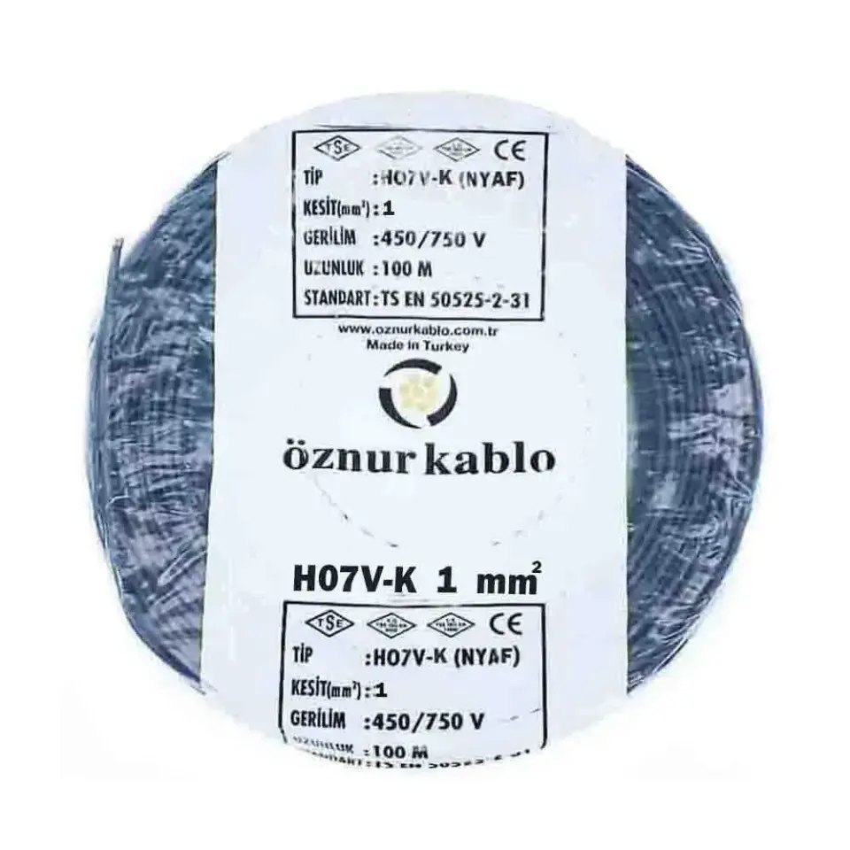 Öznur 1X1 mm NYAF Kablo (Siyah)