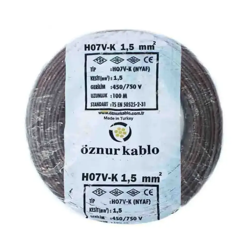 Öznur 1x1,5 mm NYAF Kablo (Kahve)