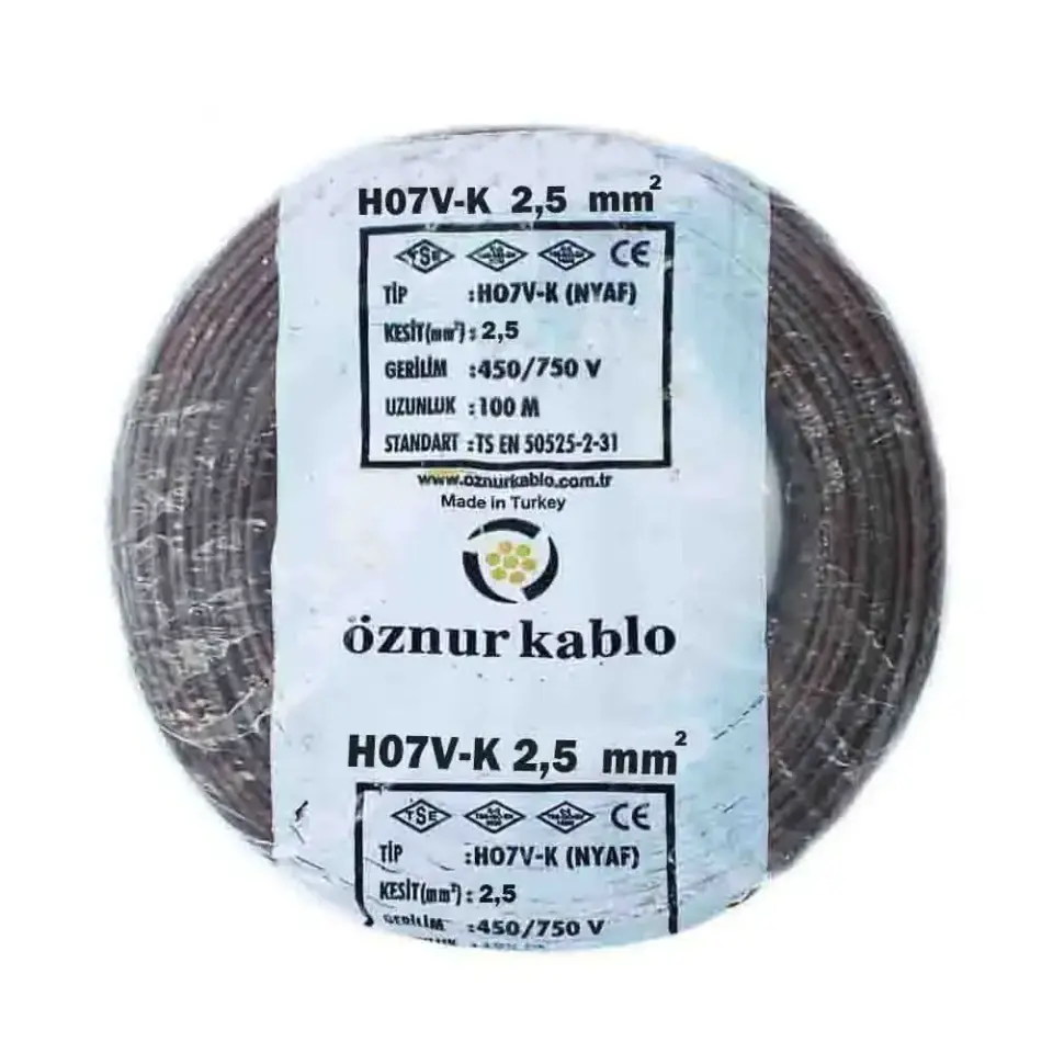 Öznur 1X2,5 mm NYAF Kablo (Kahve)
