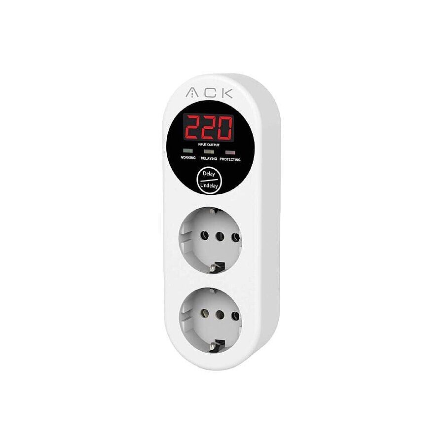 ACK AY27-00020 Voltaj Korumalı İkili Priz 15A 140-270V