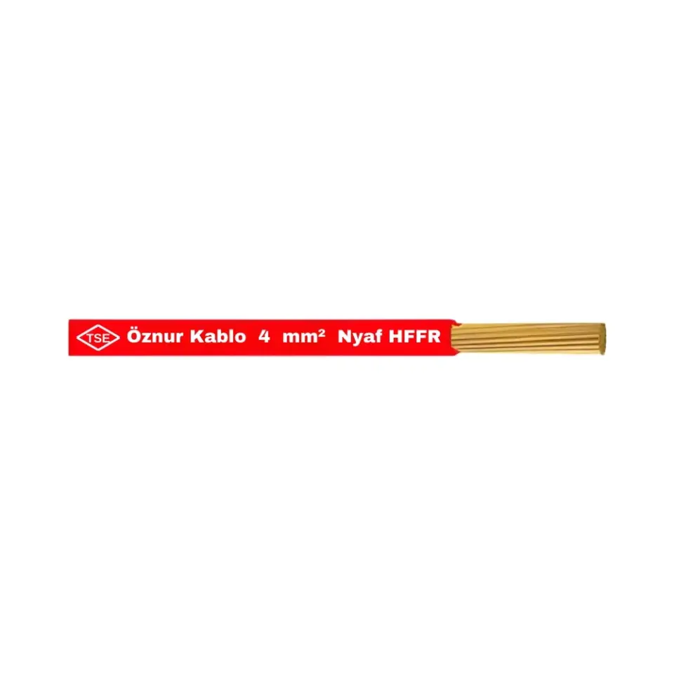 Öznur 1x4 mm NYAF Kablo Halogen Free (Kırmızı)