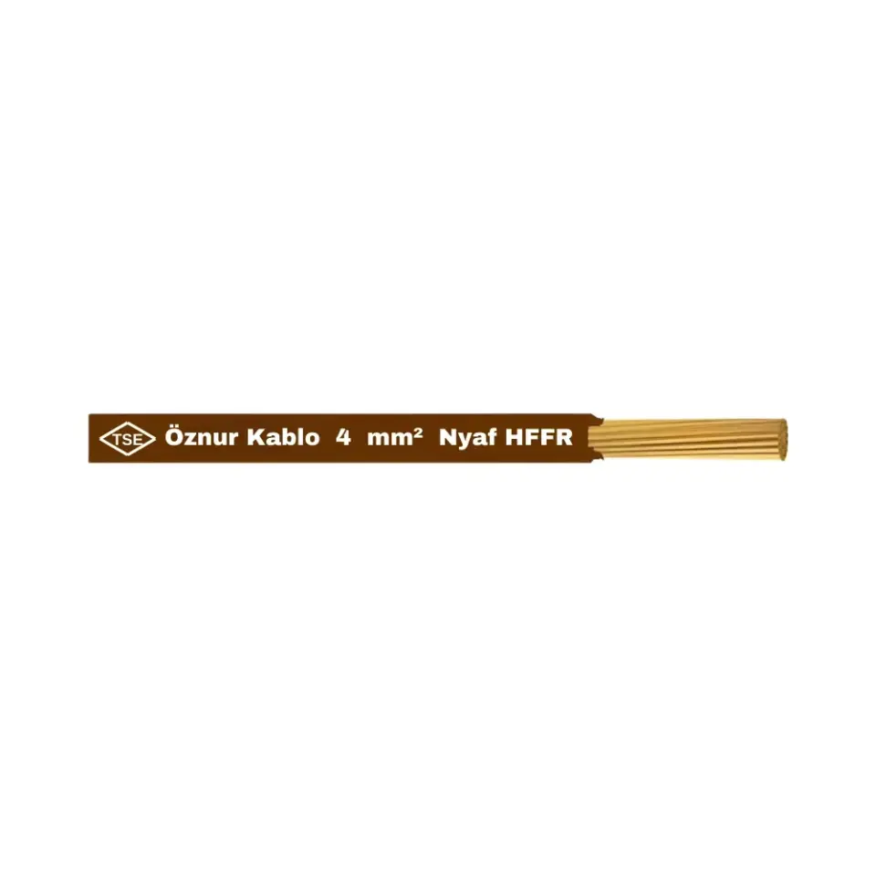 Öznur 1x4 mm NYAF Kablo Halogen Free (Kahve)