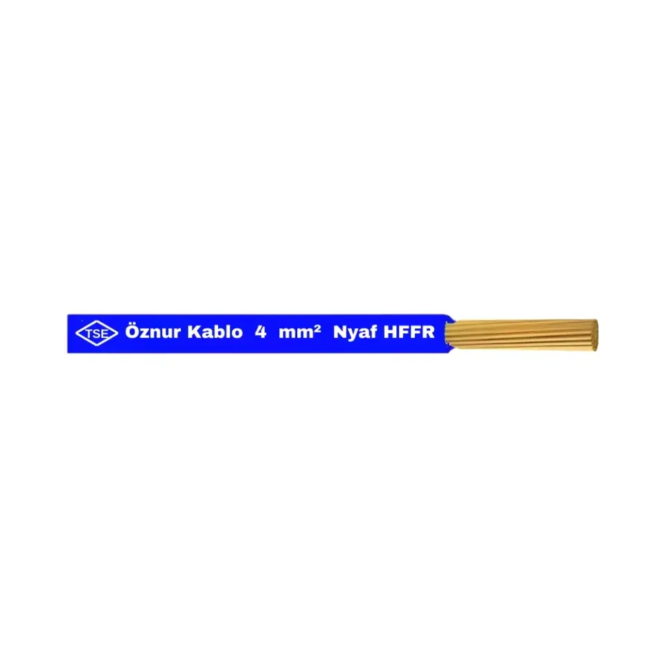 Öznur 1x4 mm NYAF Kablo Halogen Free (Mavi)