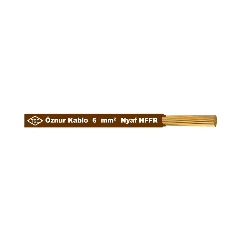 Öznur 1x6 mm NYAF Kablo Halogen Free (Kahve)