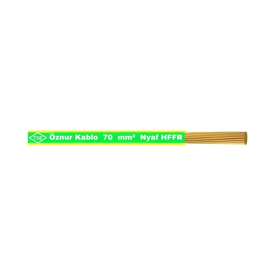 Öznur 1x70 mm NYAF Kablo Halogen Free (Sarı/Yeşil)