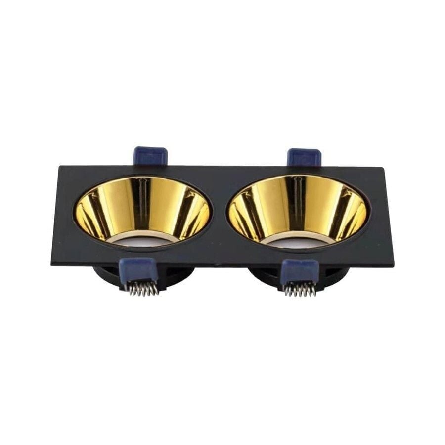 ACK AH03-08321 Gold Reflektörlü Siyah Çift Yuvarlak Spot Kasası