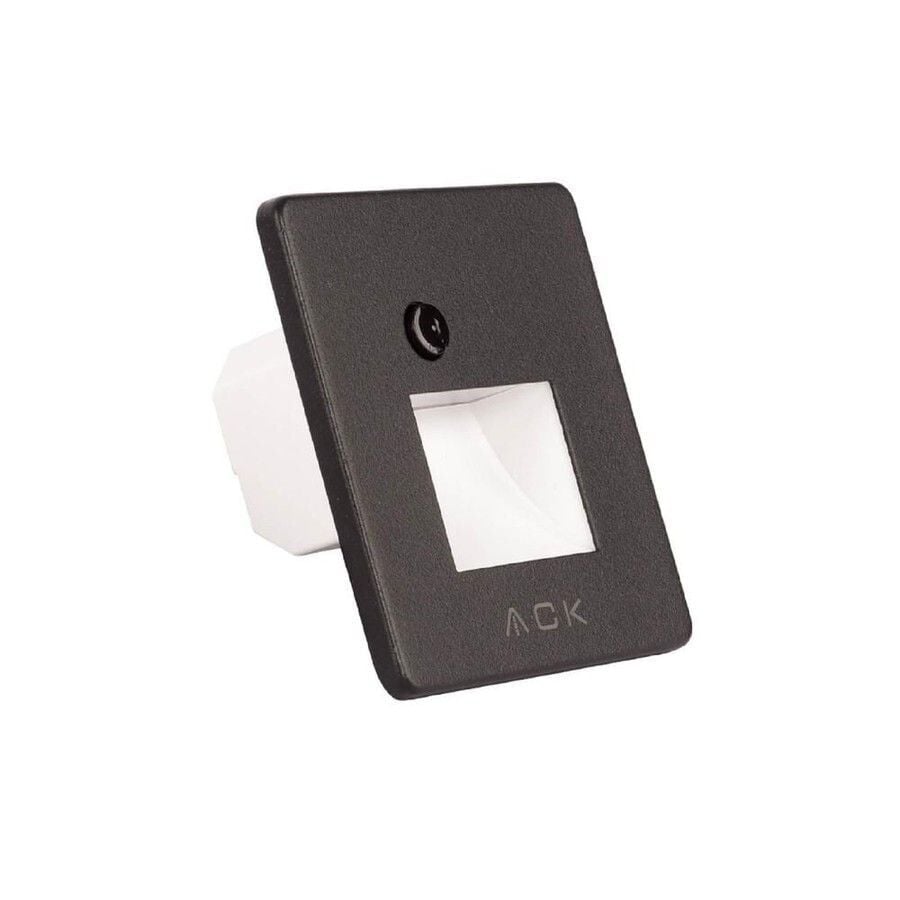 ACK AH07-01691 Sensörlü Merdiven Armatürü CCT Siyah Yuvarlak Kare Çerçeve