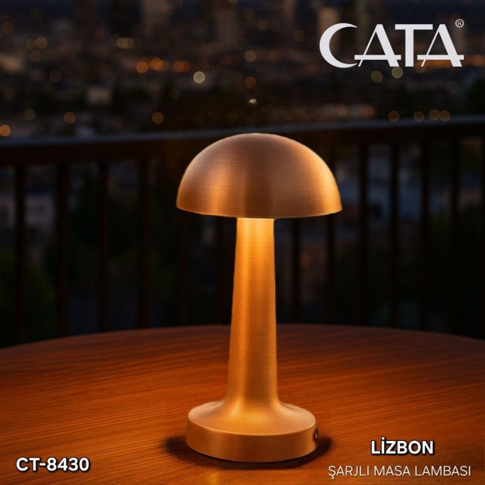 Cata CT-8430 Lizbon Şarjlı Masa Lambası (bakır)