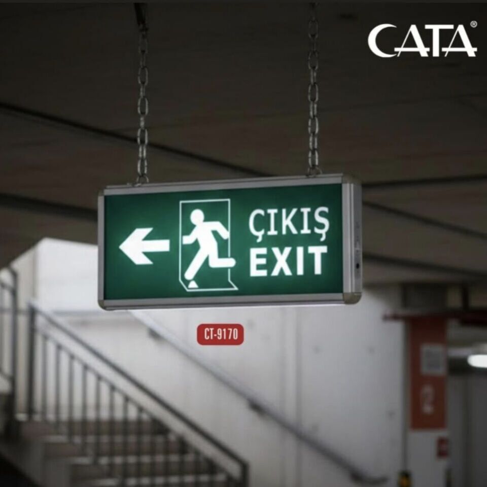 Cata CT-9170 3w Exit Çikiş Armatürü Ledli 3 Saat Akülü