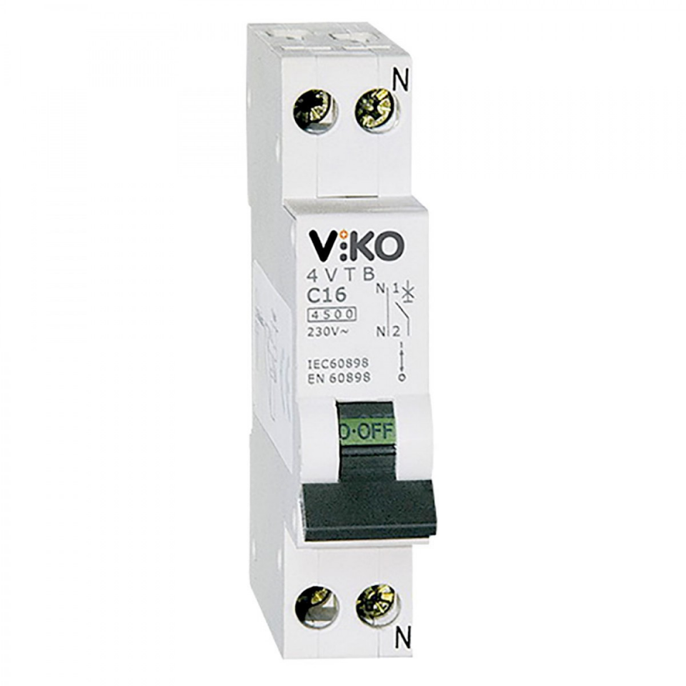 VİKO 4VTB-1C25 Otomatik Sigorta 25A 4,5kA C Tipi