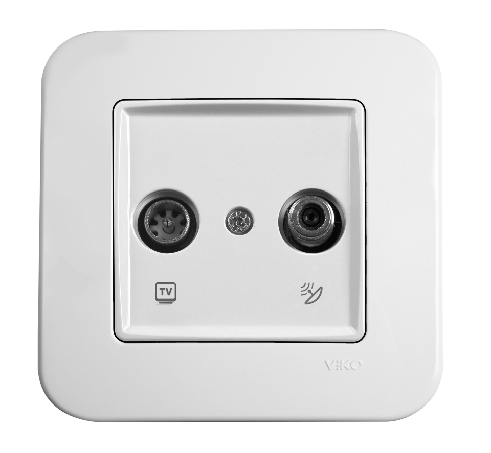 VİKO Linerra-Rollina Beyaz Tv-Sat Geçişli 8Db Mekanizma