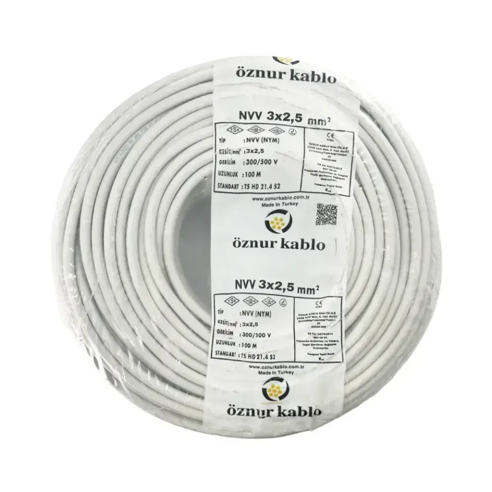 Öznur 3X2,5 mm NYM (Antigron) Kablo 1 Metre