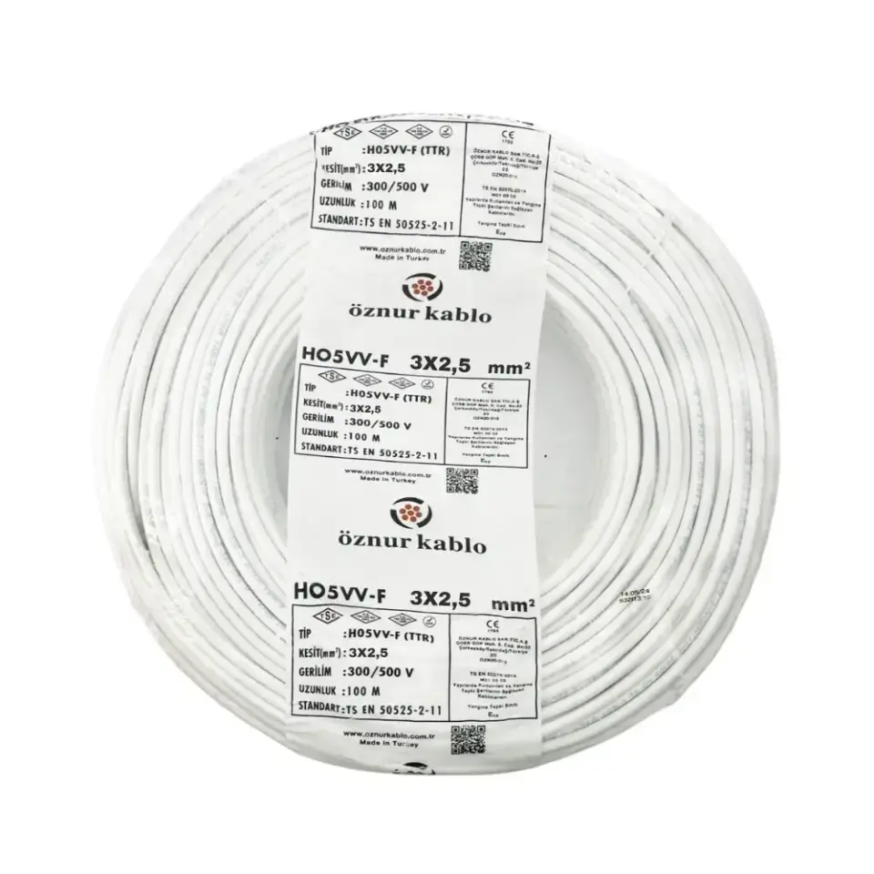 Öznur 3X2,5 mm TTR Kablo (Beyaz) 1 Metre