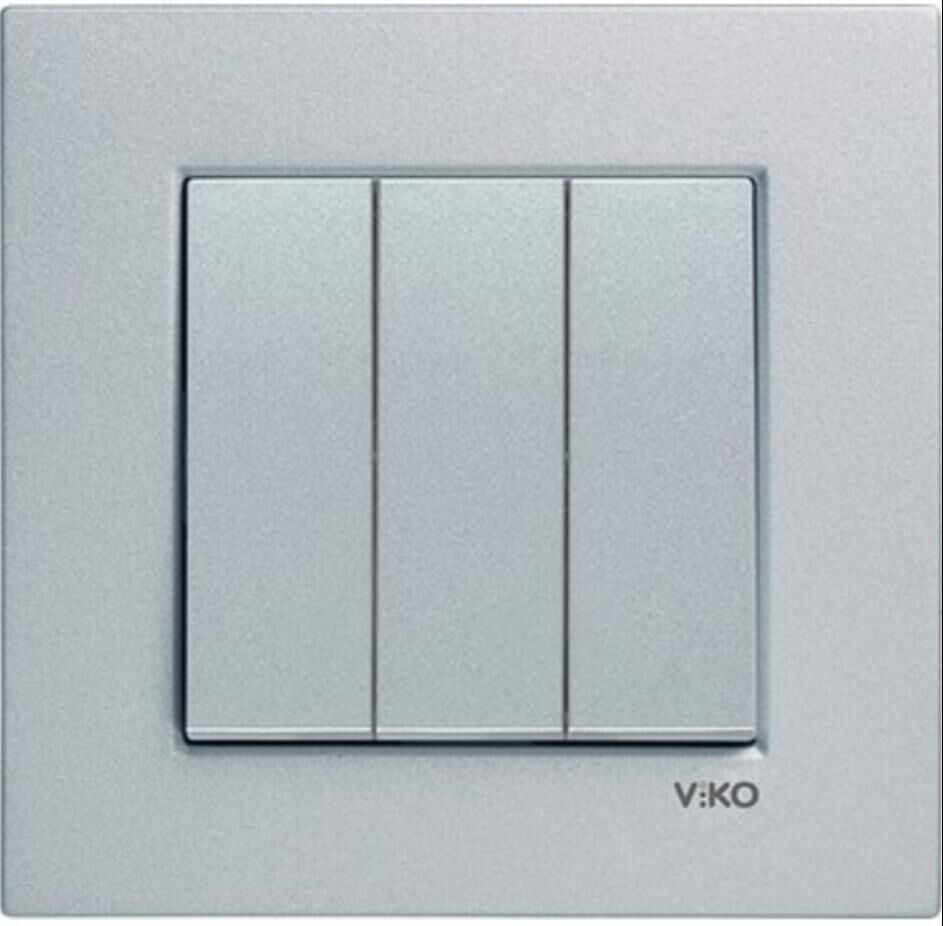 VİKO Lin Life GÜMÜŞ ÜÇLÜ ANAHTAR MEKANİZMA+DÜĞME