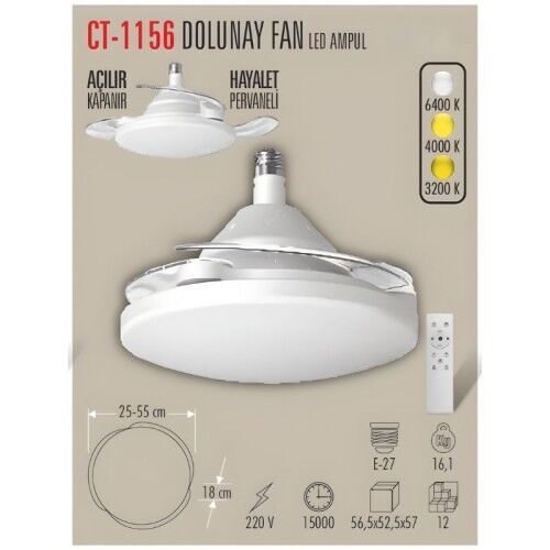 Cata CT-1156 Dolunay Fan Led Ampul