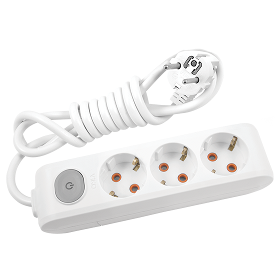 VİKO Multi-Let 3lü Topraklı Ç.K Anahtarlı 3mt Priz
