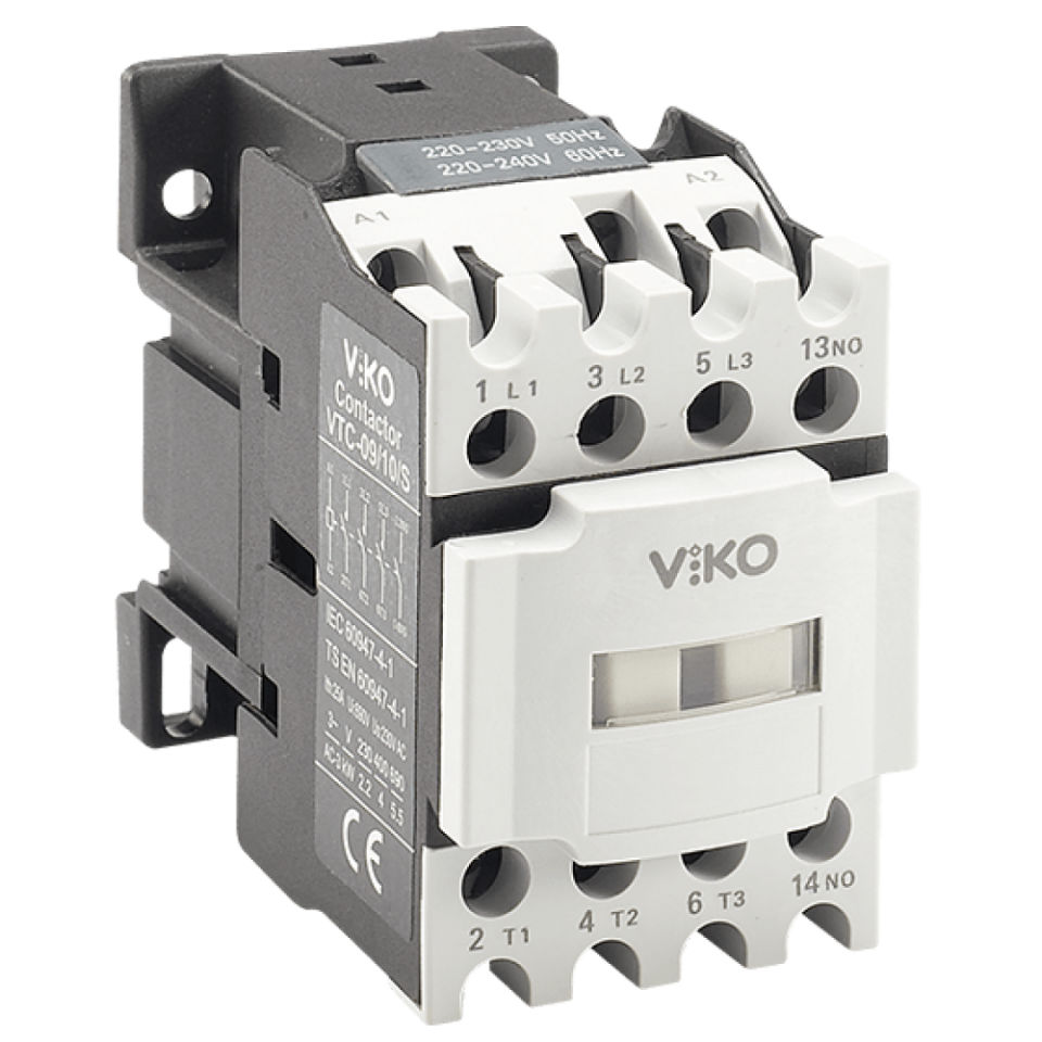 VİKO Kontaktör 50A 1No+1Nc 230V Ac Bobinli