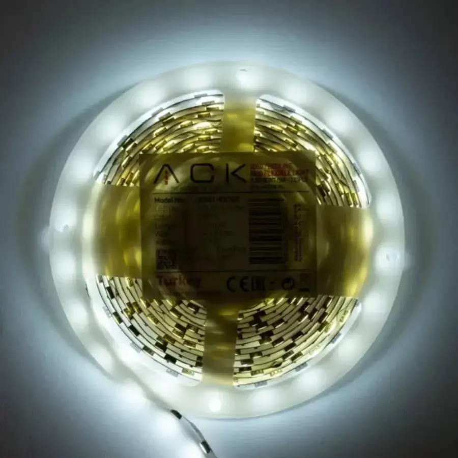 ACK AS01-02800 10W/mt 12V 120 Ledli Şerit Led 6500K Beyaz Işık